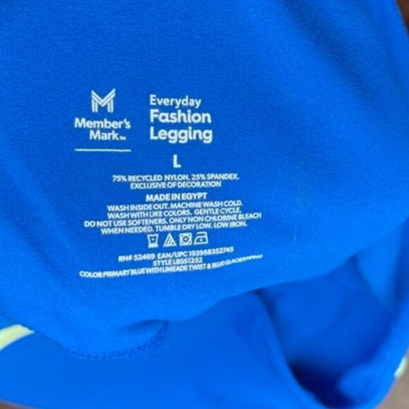 👉 Members Mark Blue Athletic Leggings w/ White Trim L - Picture 6 of 7